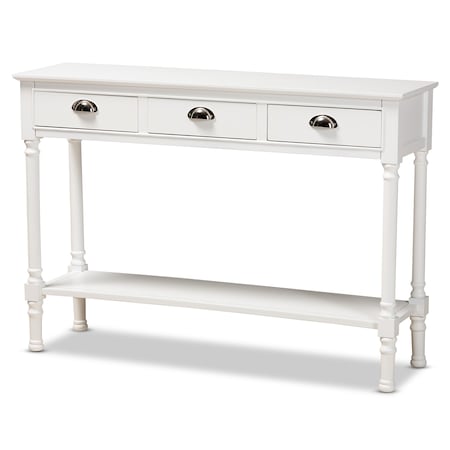 Baxton Studio Garvey French Provincial White Finished Wood 3-Drawer Entryway Console Table 179-11330-Zoro